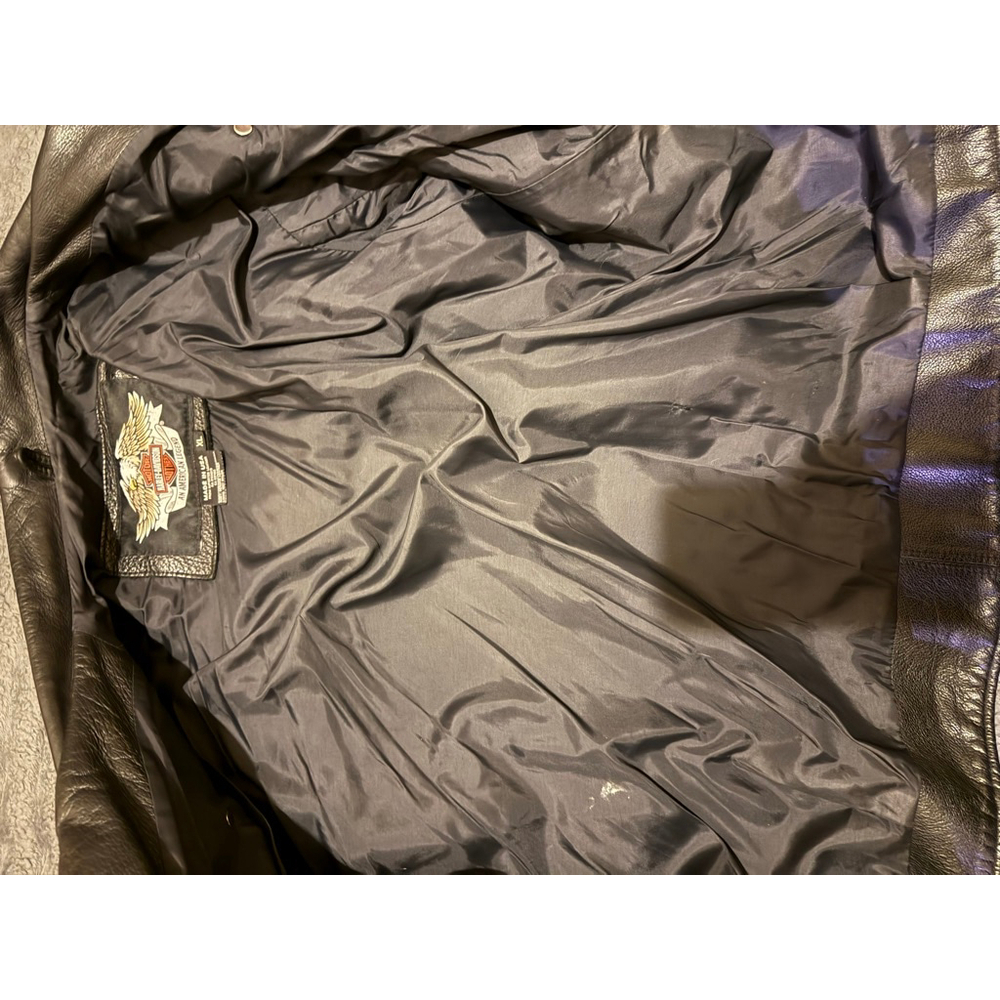 Men's Harley-Davidson Black Leather Motorcycle Jacket XL - Picture 9 of 9